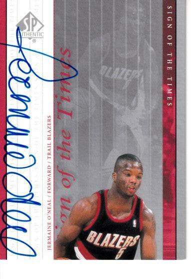 Jermaine O'Neal certified signed Indiana Pacers 2000-01 SP Authentic card - AutographsForSale.com