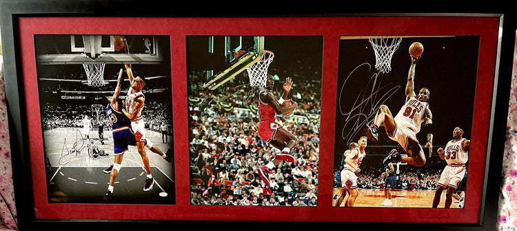 Michael Jordan Scottie Pippen Dennis Rodman signed Bulls 16x20 photos framed UDA JSA PSA/DNA - AutographsForSale.com