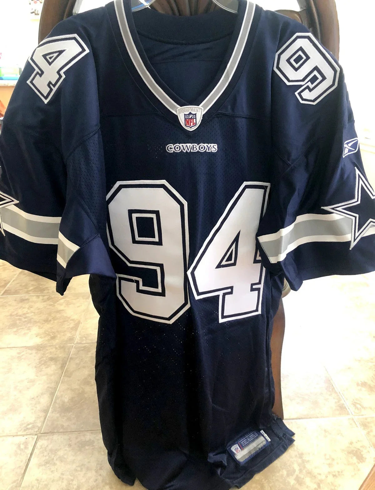 DeMarcus Ware Dallas Cowboys 2005 rookie season Reebok game model blue stitched jersey NEW - AutographsForSale.com