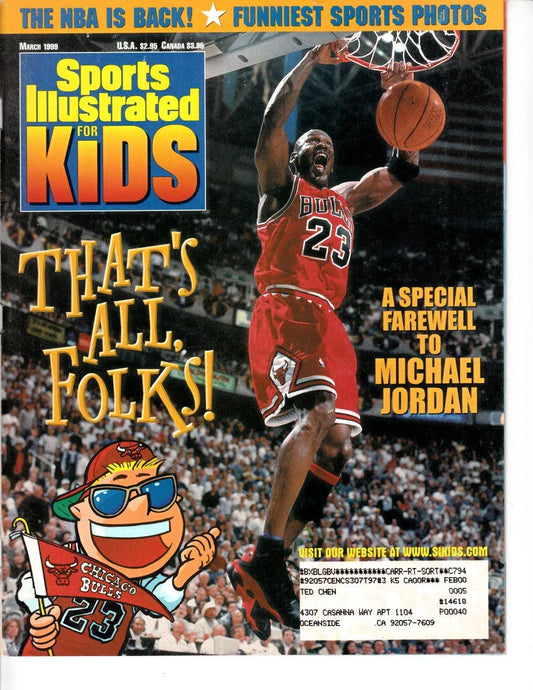 Michael Jordan Chicago Bulls March 1999 Sports Illustrated for Kids magazine - AutographsForSale.com