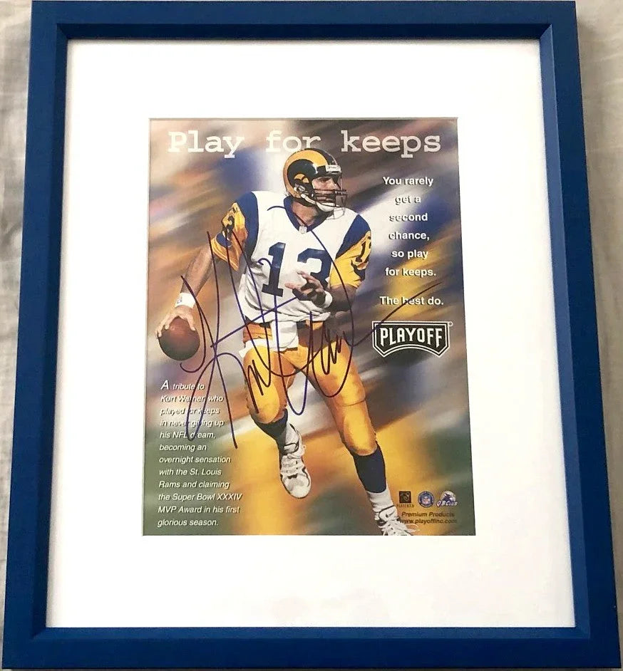Kurt Warner signed St Louis Rams magazine photo framed JSA - AutographsForSale.com