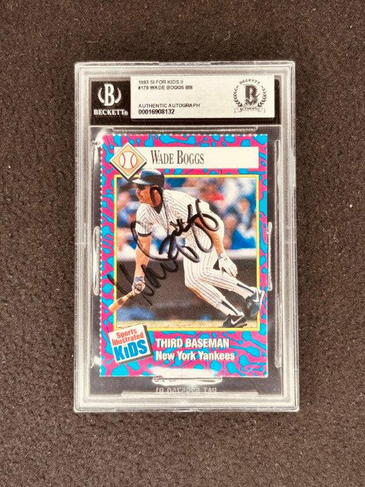 Wade Boggs signed NY Yankees 1993 SI for Kids card BAS certified - AutographsForSale.com