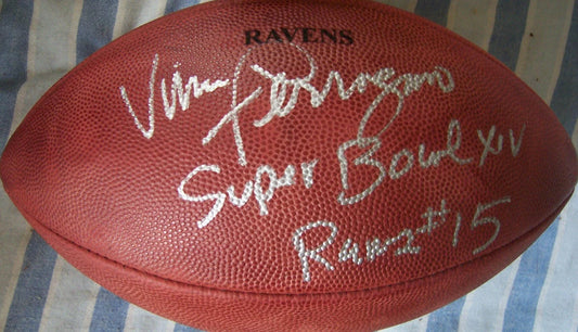 Vince Ferragamo signed Wilson NFL football w/ Rams 15 Super Bowl 14 JSA - AutographsForSale.com