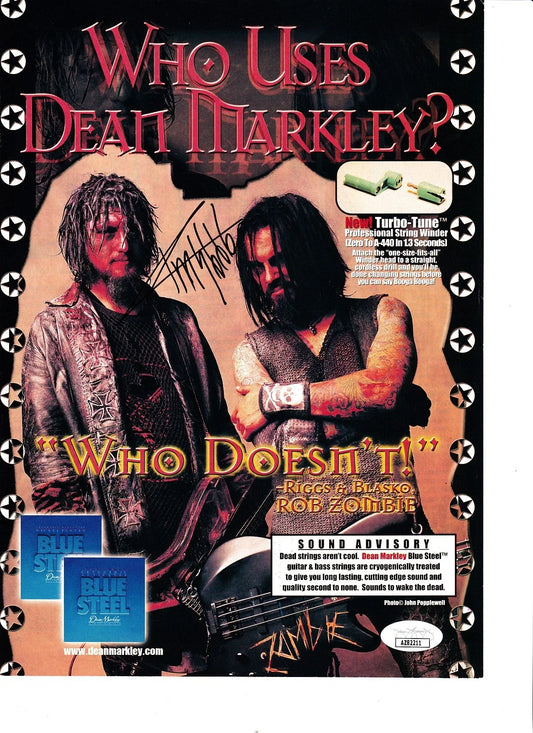 Mike Riggs signed Hit Parader magazine photo JSA Rob Zombie - AutographsForSale.com