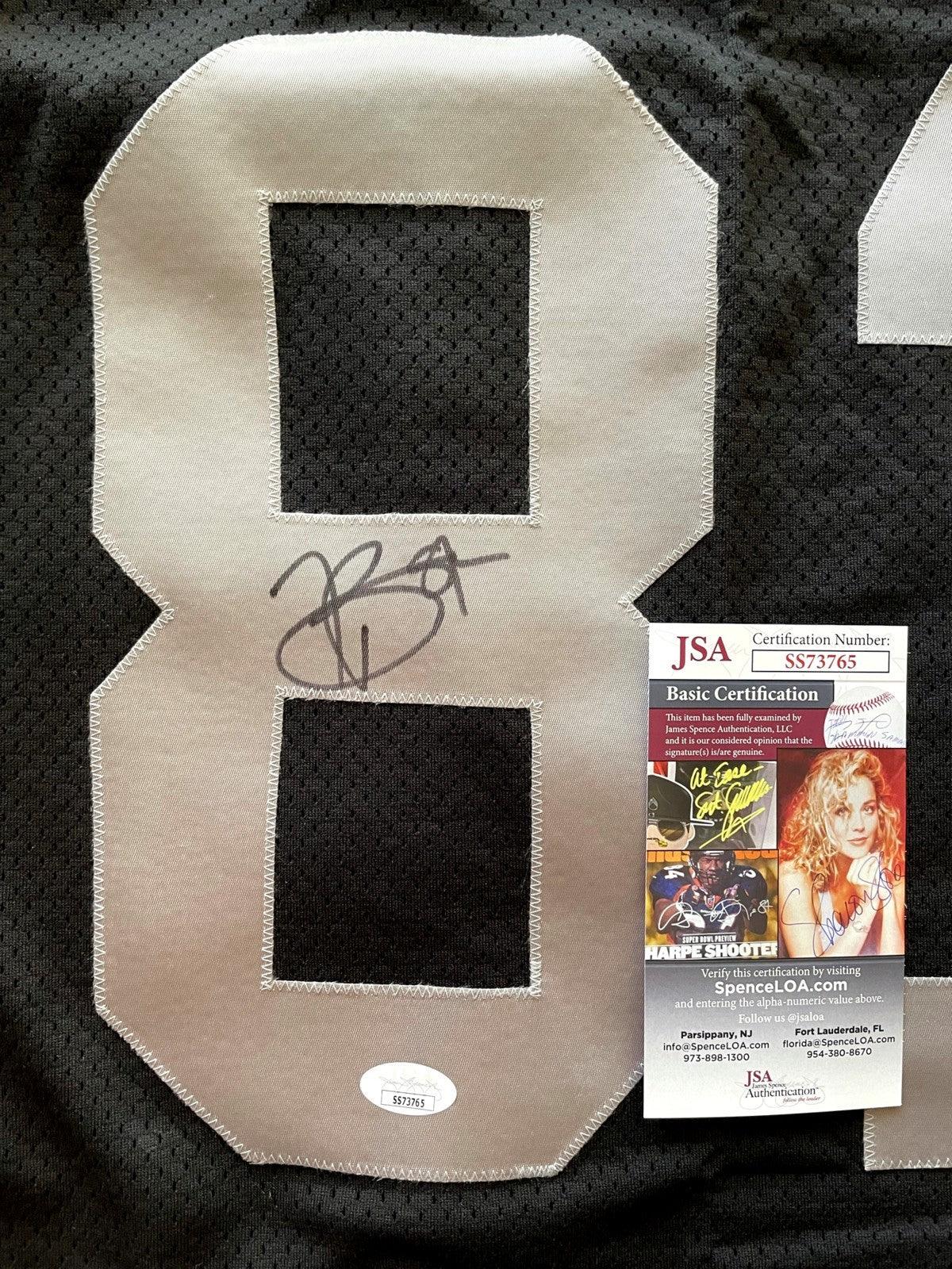 Tim Brown signed Raiders Reebok black game model jersey JSA - AutographsForSale.com