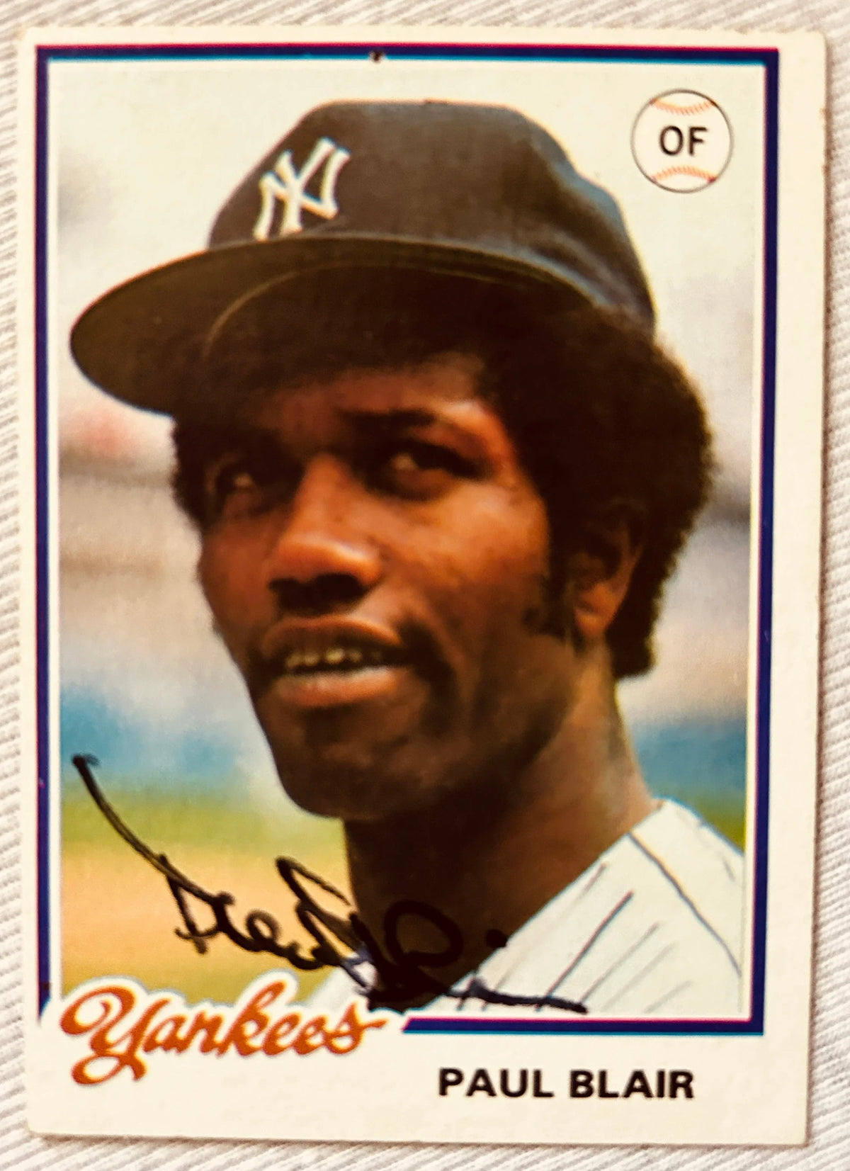 Paul Blair autographed New York Yankees 1978 Topps card - AutographsForSale.com