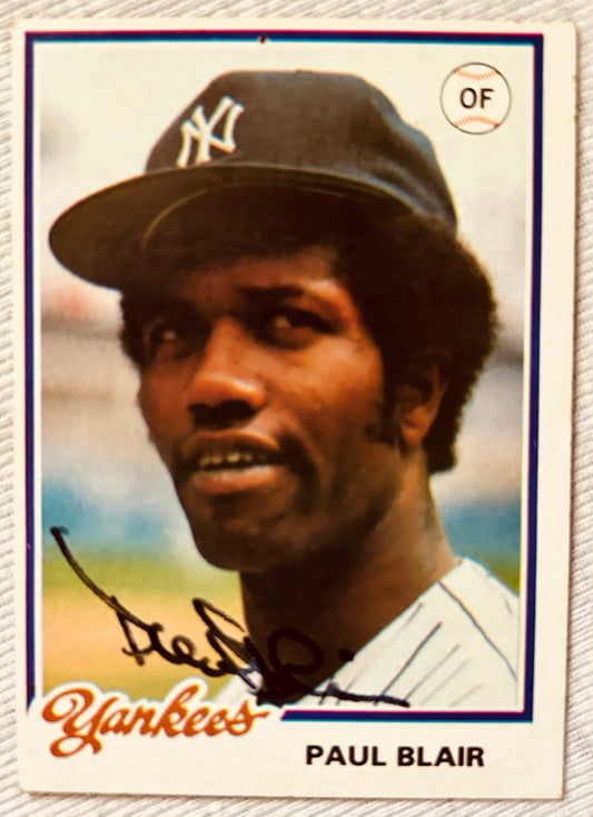 Paul Blair autographed New York Yankees 1978 Topps card - AutographsForSale.com