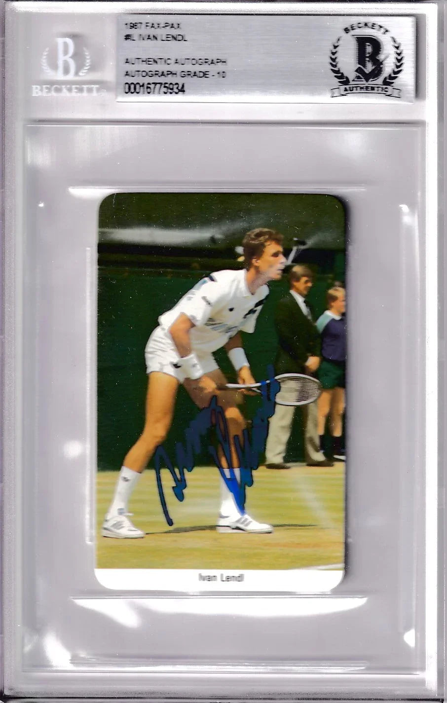 Ivan Lendl signed 1986 Fax Pax tennis card BAS certified grade 10 - AutographsForSale.com