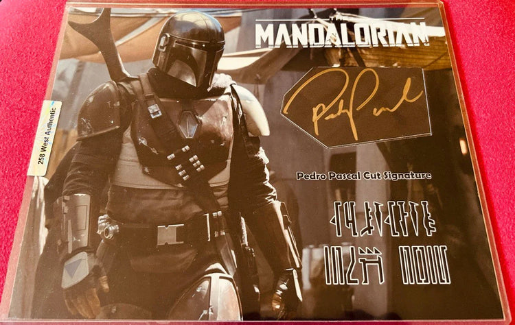 Pedro Pascal certified signed cut signature Mandalorian Star Wars 8x10 card JSA - AutographsForSale.com