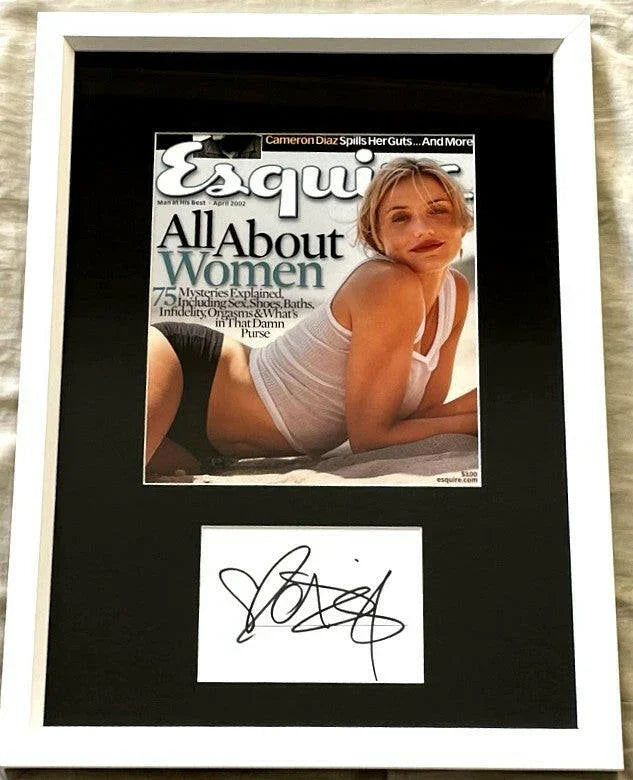 Cameron Diaz autograph framed 2002 Esquire sexy cover JSA - AutographsForSale.com