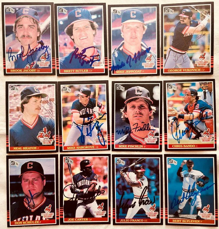 12 signed 1985 Donruss Indians cards Bert Blyleven Joe Carter Julio Franco - AutographsForSale.com