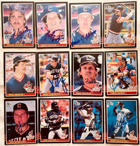 12 autographed 1985 Donruss Cleveland Indians cards Bert Blyleven Joe Carter Julio Franco - AutographsForSale.com