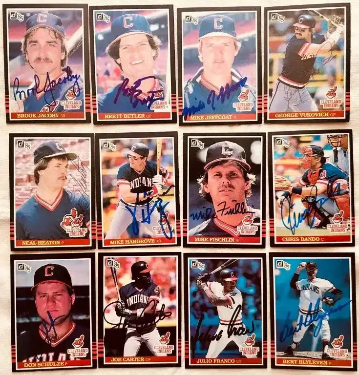 12 signed 1985 Donruss Indians cards Bert Blyleven Joe Carter Julio Franco - AutographsForSale.com