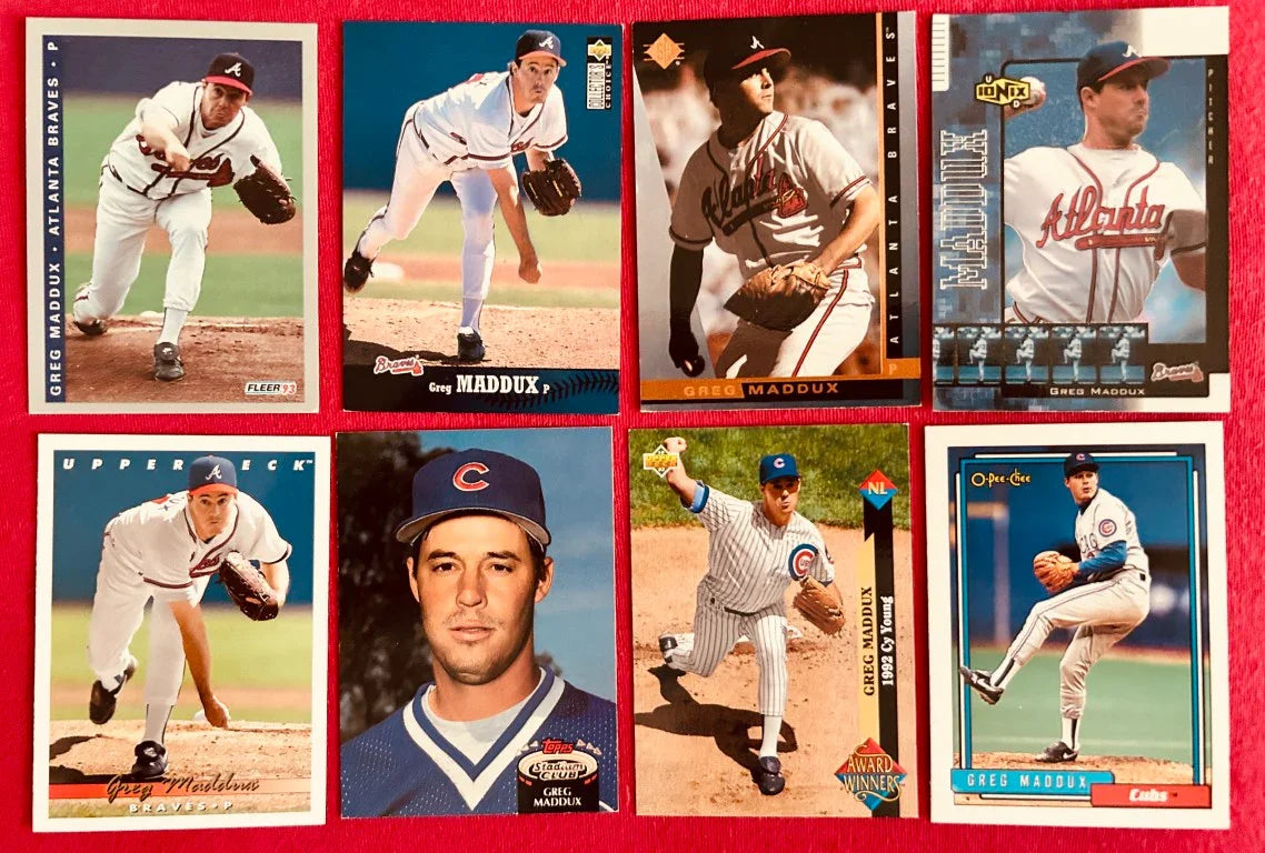 8 Greg Maddux Braves & Cubs cards 1992 OPC 1993 Fleer Final 1997 SP - AutographsForSale.com