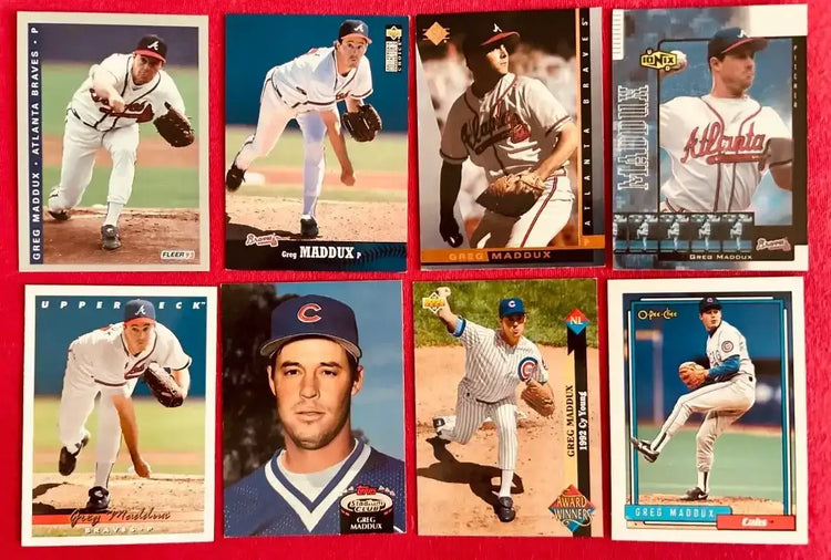 8 Greg Maddux Braves & Cubs cards 1992 OPC 1993 Fleer Final 1997 SP - AutographsForSale.com