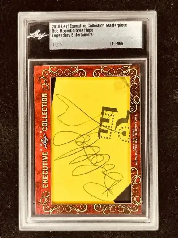 Bob Hope & Delores Hope 2018 Leaf Masterpiece Cut Signature certified signed card 1/1 JSA - AutographsForSale.com