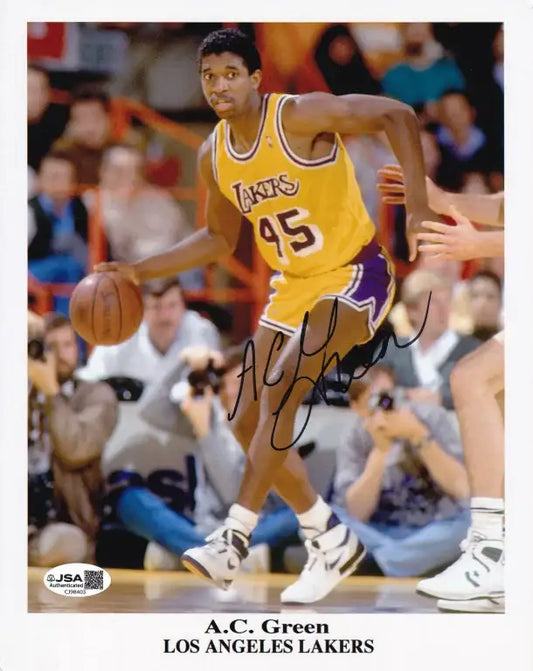 A.C. Green autographed Los Angeles Lakers 8x10 photo JSA - AutographsForSale.com