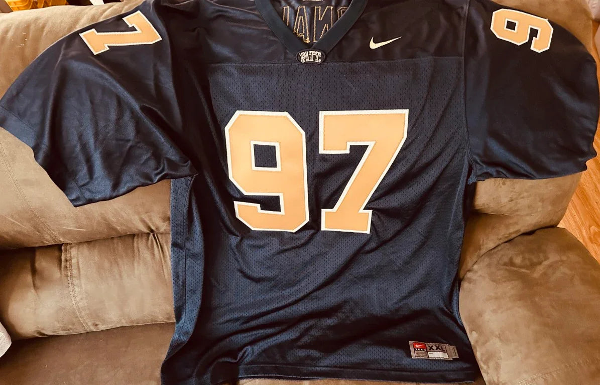Aaron Donald Pittsburgh Panthers Nike navy blue 2XL jersey - AutographsForSale.com