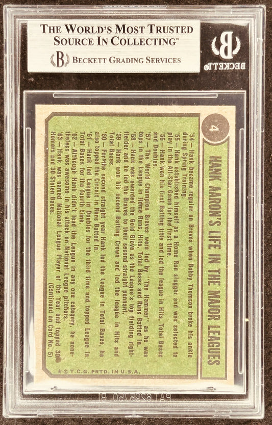 Hank Aaron Atlanta Braves 1974 Topps Special card #4 BGS graded 5.5 - AutographsForSale.com