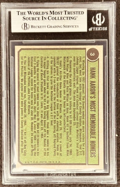 Hank Aaron Atlanta Braves 1974 Topps Special card #3 BGS graded 6 - AutographsForSale.com