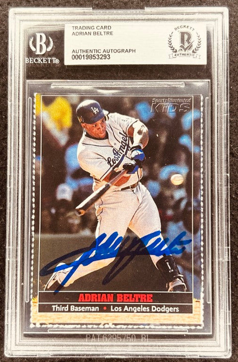 Adrian Beltre signed Dodgers 2005 SI for Kids card BAS