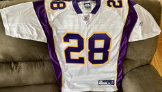 Adrian Peterson Vikings 2006 to 2011 Reebok white jersey - AutographsForSale.com