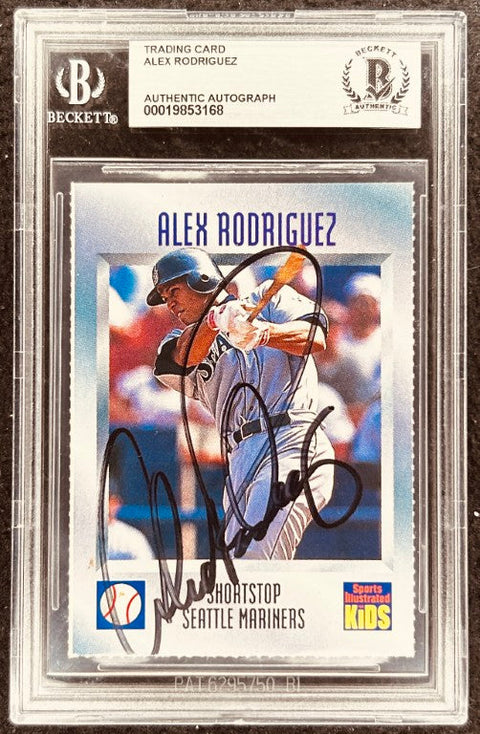 Alex Rodriguez signed Mariners 1997 SI for Kids card BAS