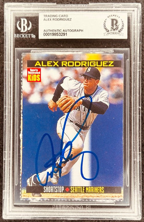 Alex Rodriguez signed Mariners 1999 SI for Kids card BAS