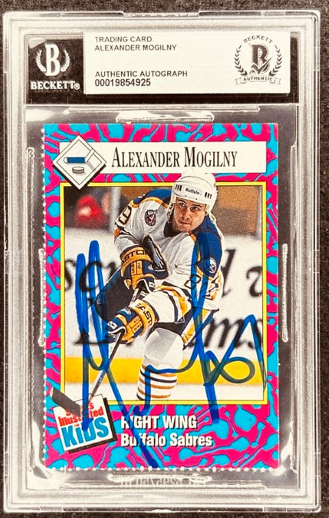 Alexander Mogilny signed Sabres 1993 SI for Kids card BAS