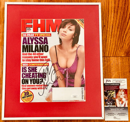 Alyssa Milano signed 2004 FHM magazine cover framed JSA - AutographsForSale.com