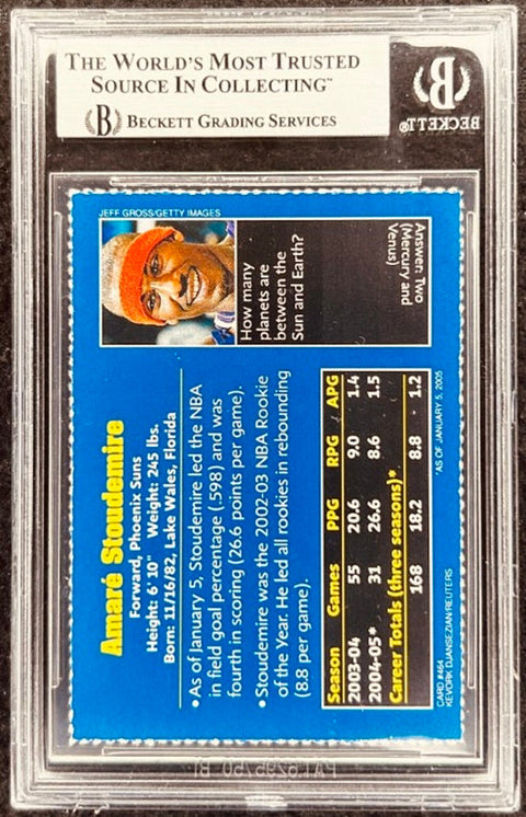 Amare Stoudemire signed Suns 2005 SI for Kids card BAS (back)