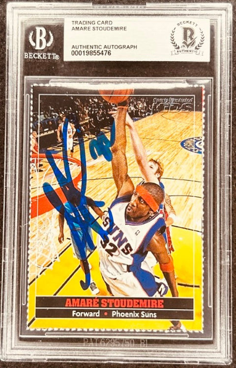 Amare Stoudemire signed Suns 2005 SI for Kids card BAS