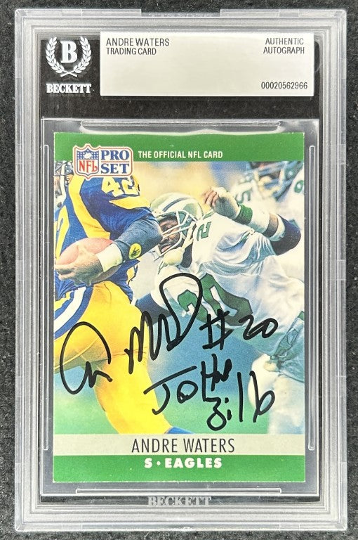 Andre Waters signed Philadelphia Eagles 1990 Pro Set card BAS slab - AutographsForSale.com