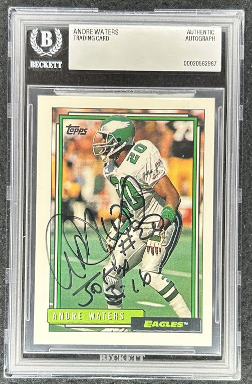 Andre Waters signed Philadelphia Eagles 1992 Topps card BAS slab - AutographsForSale.com