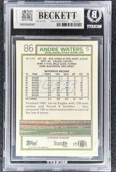 Andre Waters signed Philadelphia Eagles 1992 Topps card BAS slab - AutographsForSale.com