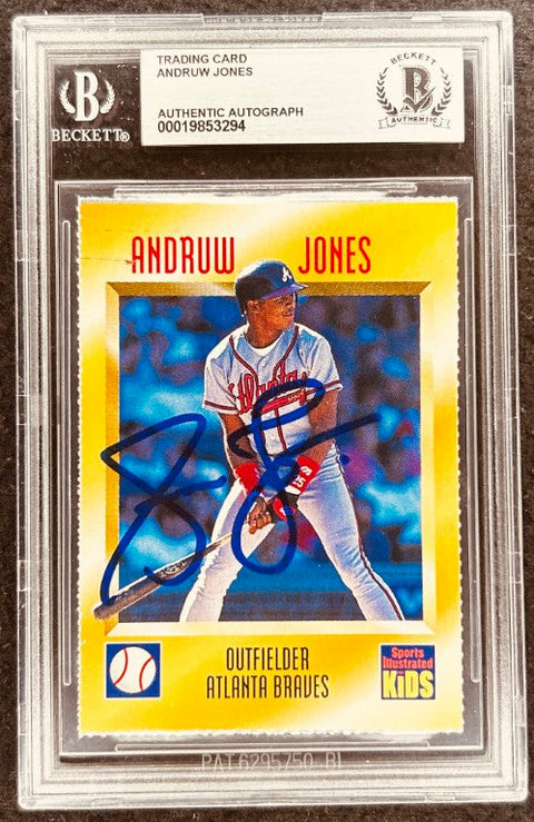 Andruw Jones signed Braves 1997 SI for Kids card BAS