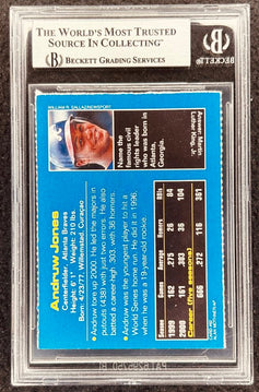 Andruw Jones signed Braves 2001 SI for Kids card BAS (back)