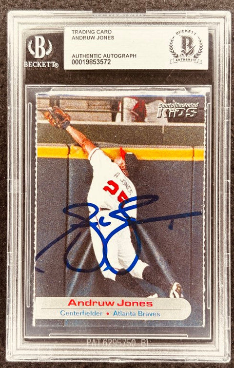 Andruw Jones signed Braves 2001 SI for Kids card BAS