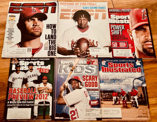 6 Angels Sports Illustrated SI for Kids & ESPN magazines Albert Pujols Vladimir Guerrero covers - AutographsForSale.com