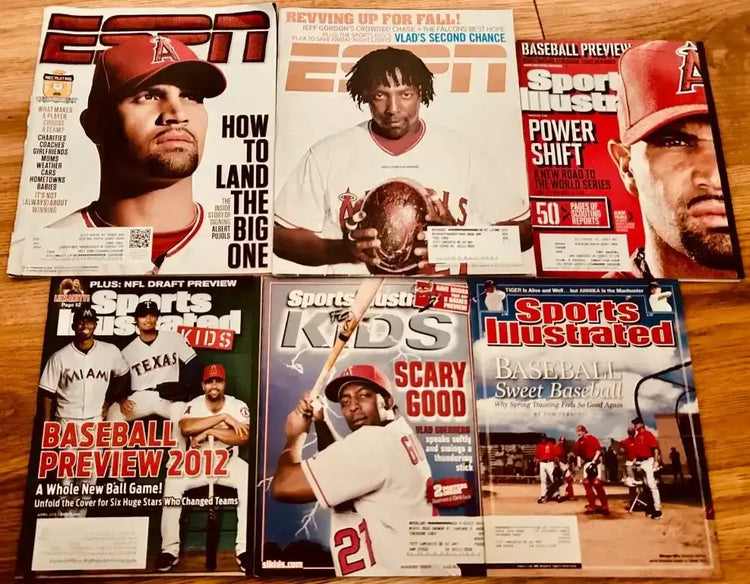 6 Angels Sports Illustrated SI for Kids & ESPN magazines Albert Pujols Vladimir Guerrero - AutographsForSale.com