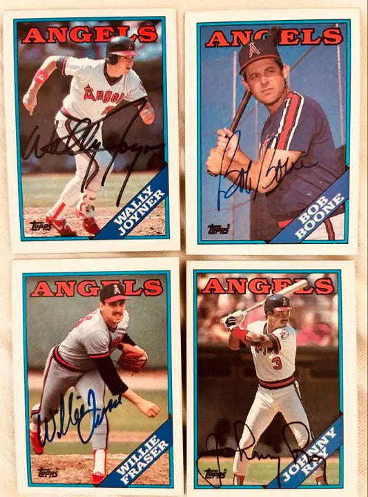 4 signed Angels 1988 Topps cards Bob Boone Wally Joyner Johnny Ray - AutographsForSale.com