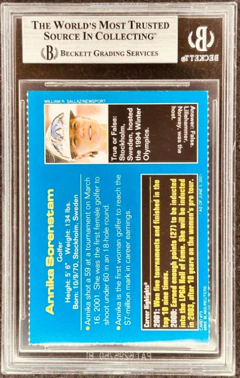 Annika Sorenstam autographed 2001 Sports Illustrated For Kids LPGA golf card BAS - AutographsForSale.com