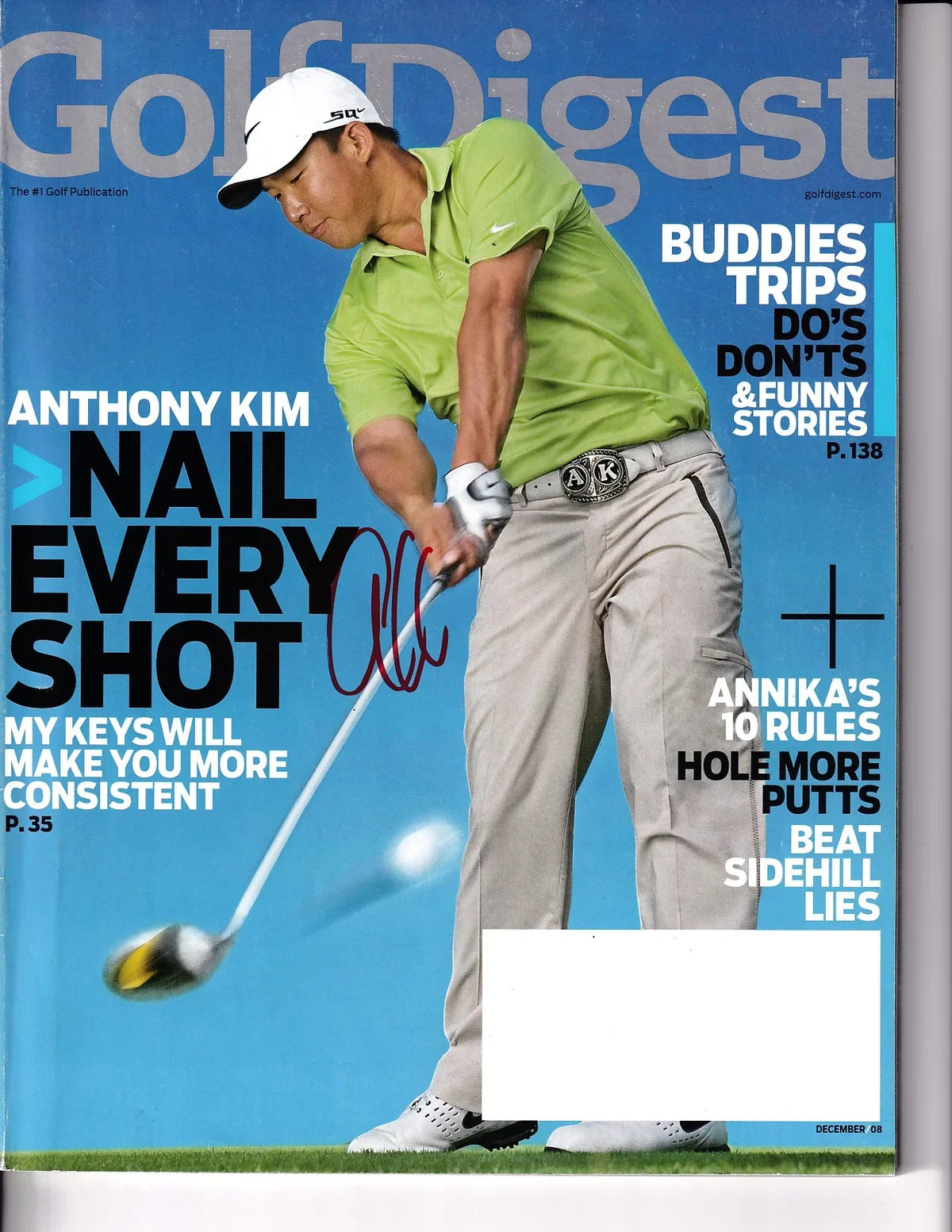 Anthony Kim autographed 2008 Golf Digest magazine - AutographsForSale.com