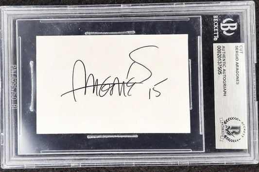 Sergio Aragones signed autograph card in Beckett authentication holder