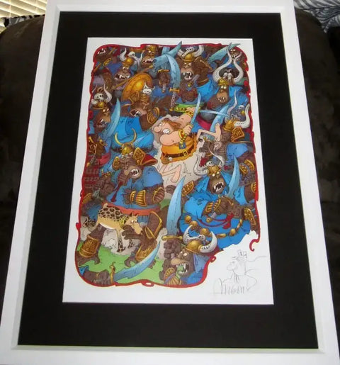 Sergio Aragones signed doodled Groo 11x17 litho framed JSA - AutographsForSale.com