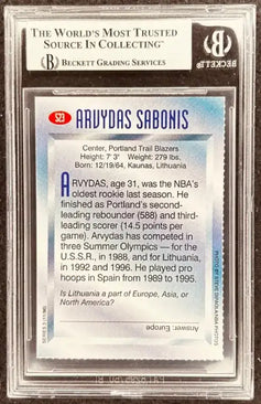 Arvydas Sabonis signed Blazers 1996 SI for Kids card BAS slab - AutographsForSale.com