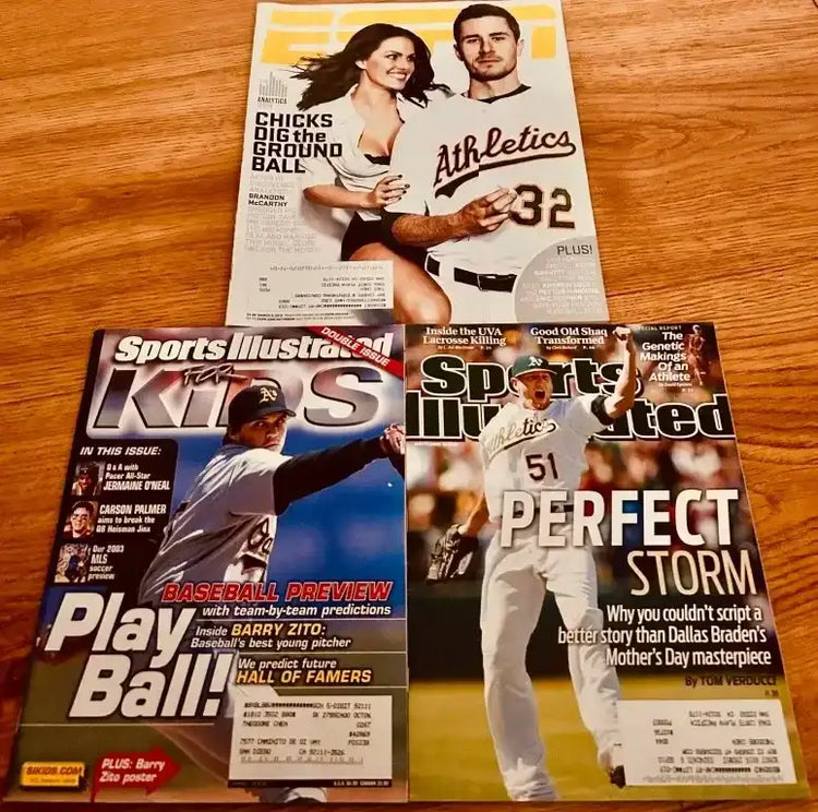 3 Oakland A’s Sports Illustrated SI for Kids ESPN magazines Braden McCarthy Zito - AutographsForSale.com