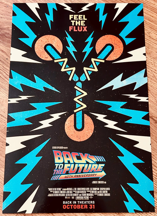 Back to the Future 40th Anniversary 2025 Feel the Flux mini 11x17 movie poster - AutographsForSale.com