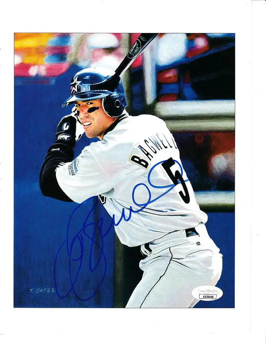 Jeff Bagwell signed Houston Astros Beckett Baseball artwork JSA - AutographsForSale.com