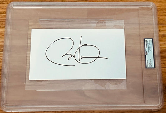 Authentic Barack Obama autograph on card, PSA/DNA certified, encased in protective slab
